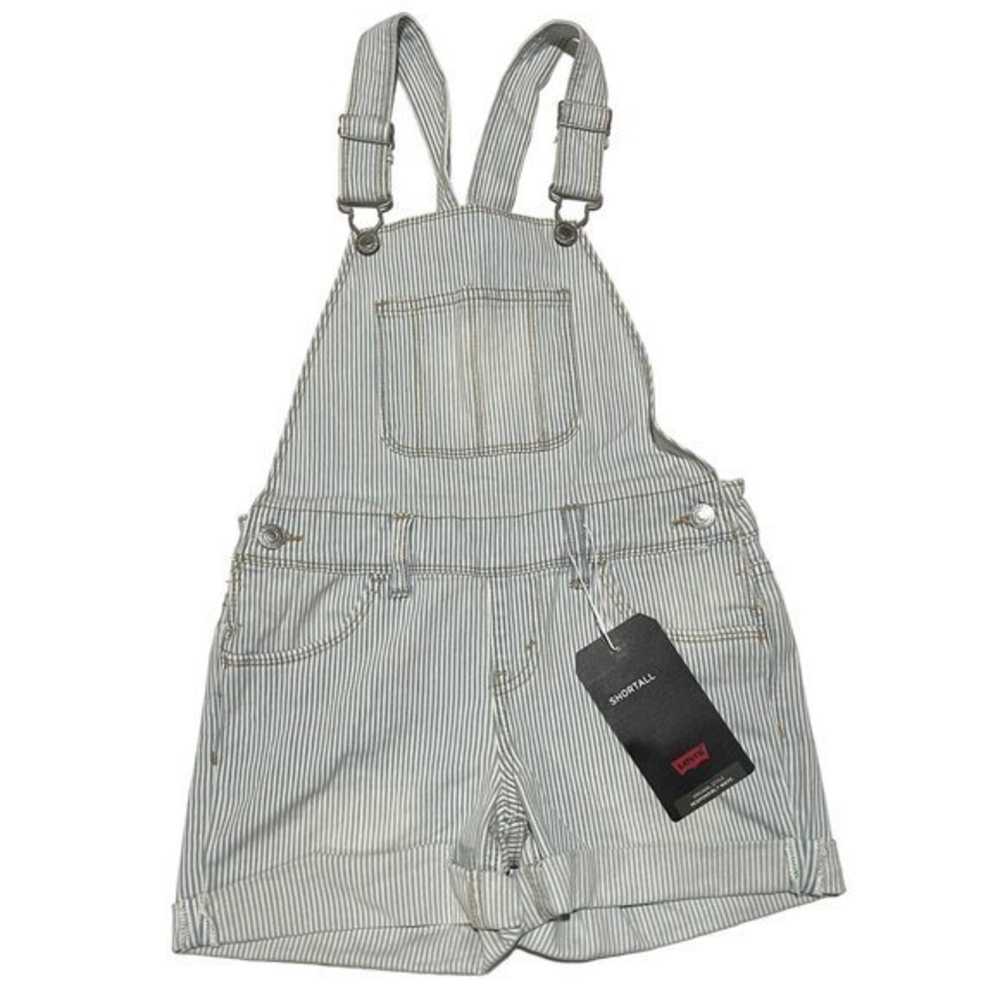 NWT Levi’s Girl’s Stripe Denim Overalls Size 7 Regular‎ D1